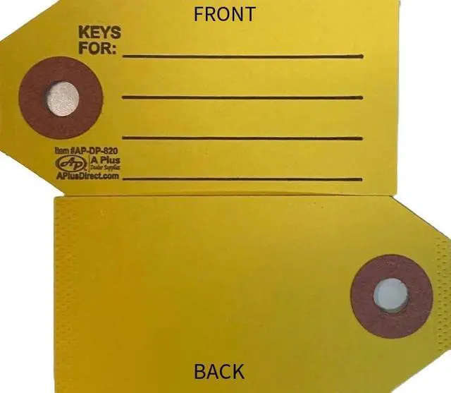 Alt view image 4 of 7 - Key Tags with Rings - Yellow - 1000 Qty. DP-820 (P4)