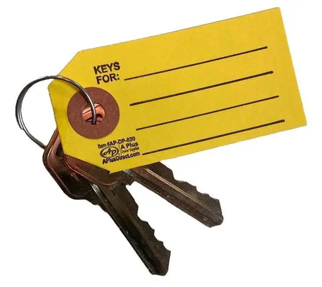 Alt view image 3 of 7 - Key Tags with Rings - Yellow - 1000 Qty. DP-820 (P4)
