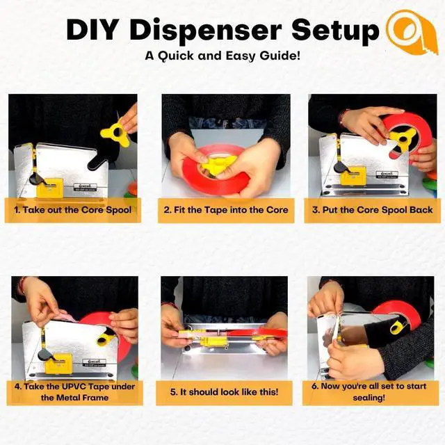Alt view image 2 of 6 - WOD ET-605K Stainless Steel Constructed, Produce Bag Sealers Taper Dispenser with Trimmer Blade (Pack of 10) - For Packaging Ice Bags, Ground Meats, & More: Fits Up to 1/2 inch Wide (Holds 3 in. Core)