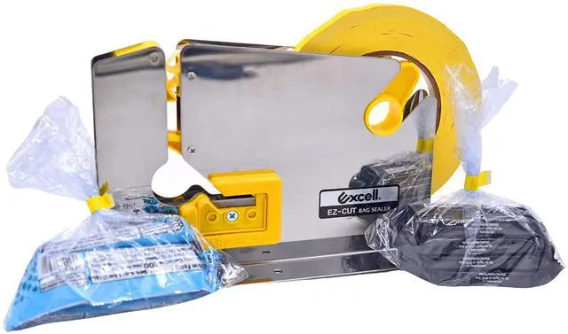 Alt view image 3 of 6 - WOD ET-605K Stainless Steel Constructed, Produce Bag Sealers Taper Dispenser with Trimmer Blade (Pack of 10) - For Packaging Ice Bags, Ground Meats, & More: Fits Up to 1/2 inch Wide (Holds 3 in. Core)