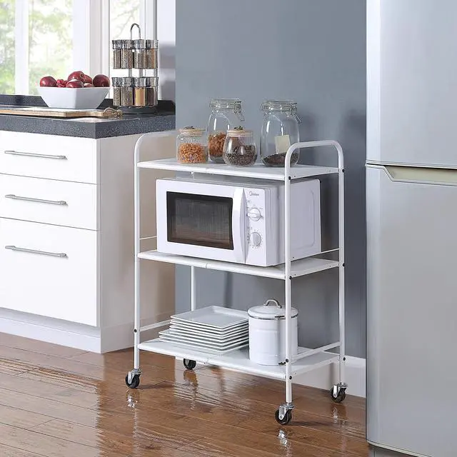 Alt view image 2 of 7 - Metal Rolling Organizer Utility Craft Cart (Large, WHT)