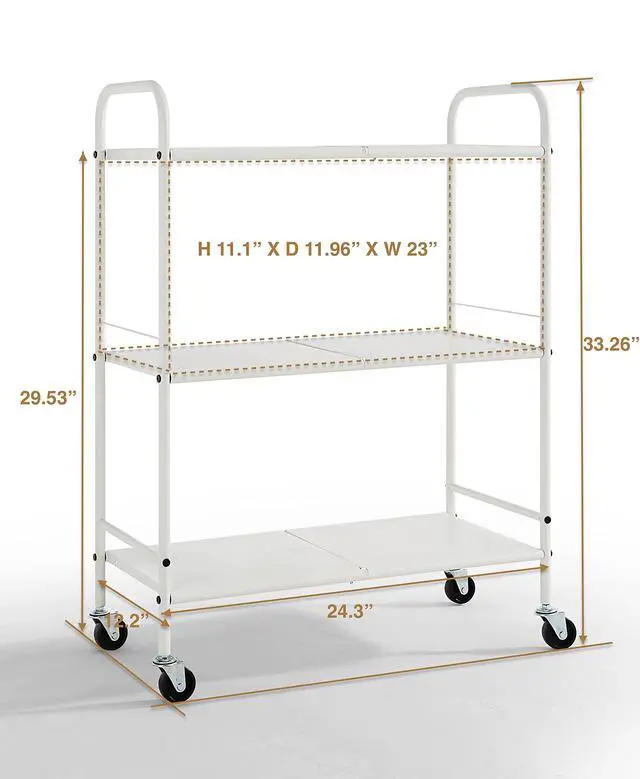 Alt view image 6 of 7 - Metal Rolling Organizer Utility Craft Cart (Large, WHT)