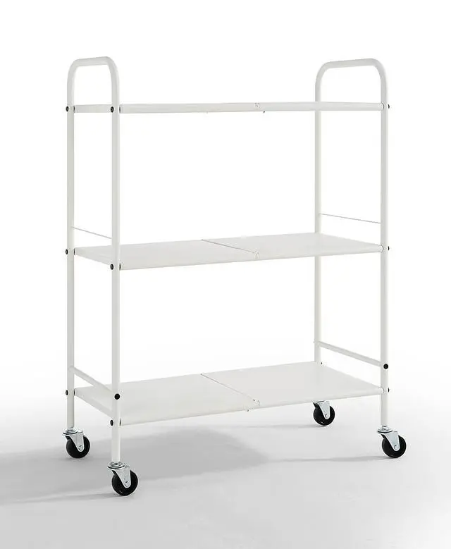 Alt view image 7 of 7 - Metal Rolling Organizer Utility Craft Cart (Large, WHT)