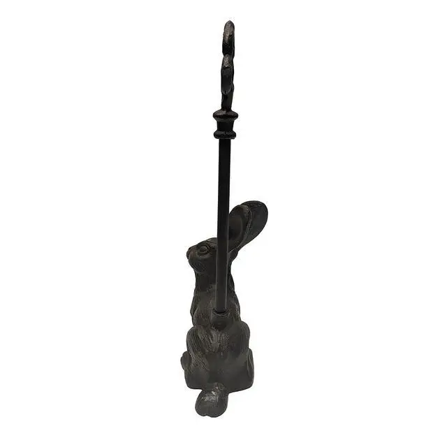 Alt view image 2 of 4 - Heavy Cast Iron Rabbit Doorstop Carry Handle Door Stop Bunny Stopper Home Decor