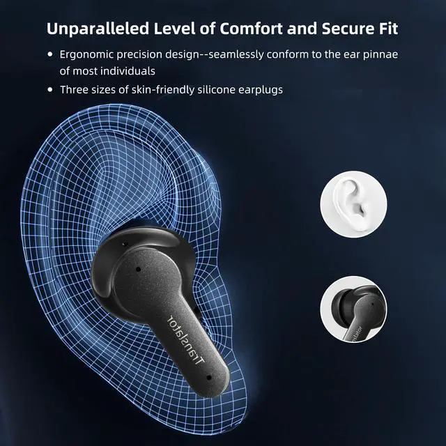 Alt view image 5 of 7 - Offline AI Translator Earbuds M3 Language Translator Device Translation Earbuds Real Time Support 144 Languages No Subscription Required (with Free Offline Translation Black)