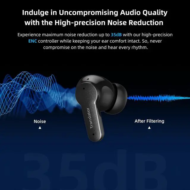 Alt view image 6 of 7 - Offline AI Translator Earbuds M3 Language Translator Device Translation Earbuds Real Time Support 144 Languages No Subscription Required (with Free Offline Translation Black)
