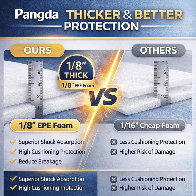 Alt view image 5 of 6 - 1/4" Thick EPE Foam Roll 24" x 85' Packaging Foam Roll Protective Cushion Material for Fragile Items Moving, Storage, Packing and Shipping, Non-abrasive Moisture Repellent