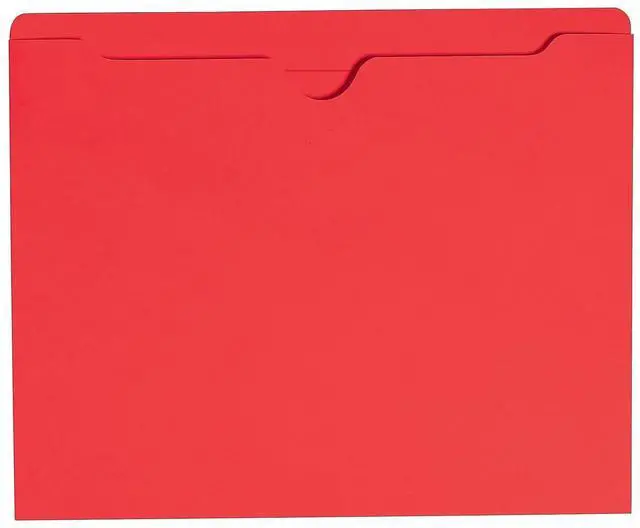 Main image of File Jacket, Reinforced Straight-Cut Tab, Flat-No Expansion, Letter Size, Red, 100 per Box (75509)
