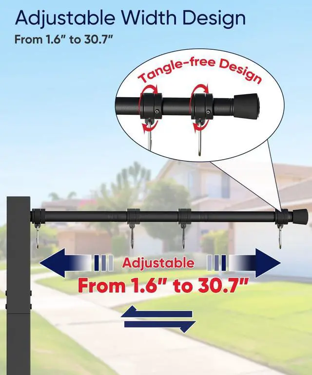Alt view image 4 of 7 - Adjustable Real Estate Sign Post, 7FT Yard Sign Holder Stand for Open House & Home for Sale, Windproof Outside Realtor Sign Post with 34" Arm for Traffic,Construtions,Events, Black (No Sign)