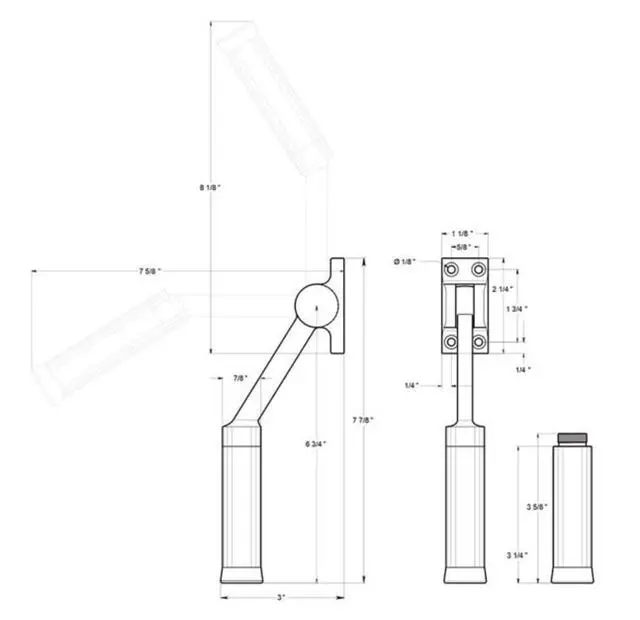 Alt view image 2 of 2 - DHK7U15 7" Heavy Duty Kickdown Holder; Satin Nickel Finish