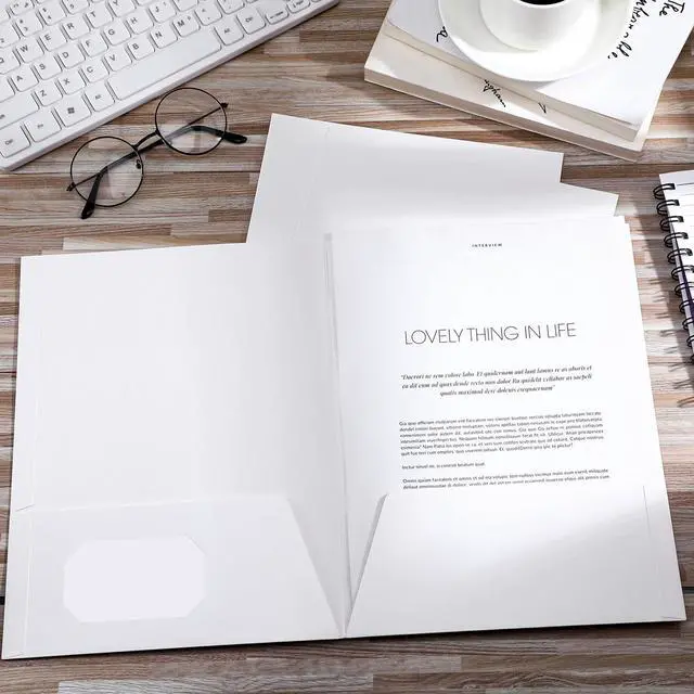 Alt view image 6 of 6 - 200 Pack Paper Pocket Folders with 2 Pocket Glossy Laminated Letter Size File Folders Bulk Paper Portfolios with File Presentation for School,Office,Home,Bussines,Teacher, College(White)