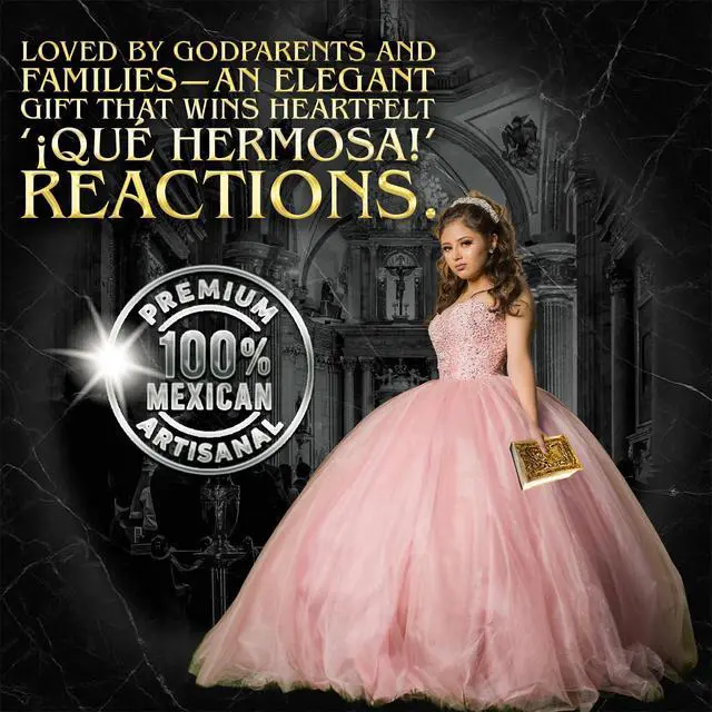 Alt view image 5 of 7 - Quinceanera Biblia catolica en español Metalic Cover for XV años - Spanish Bible Large Print - Biblia en español letra Grande Quinceanera Decorations Quinceanera gifts - Quinceanera bible catholic
