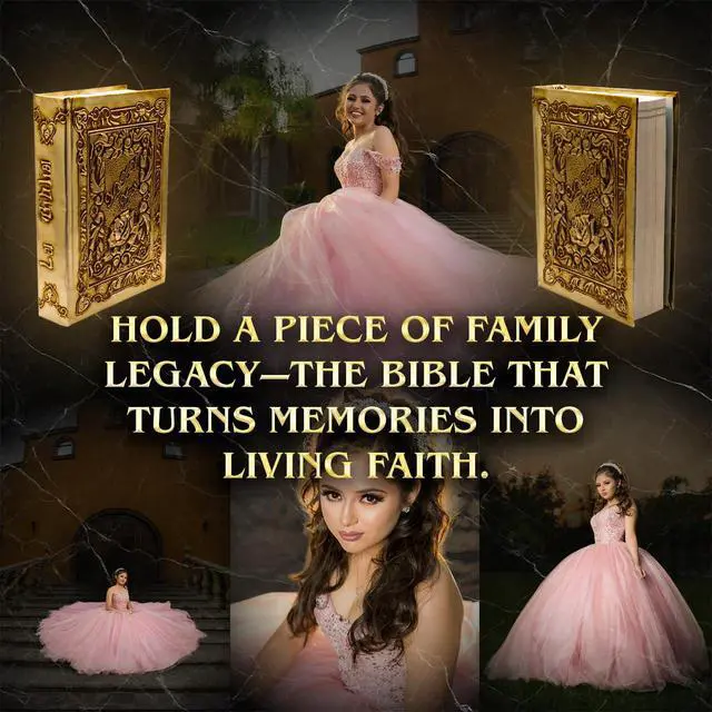 Alt view image 7 of 7 - Quinceanera Biblia catolica en español Metalic Cover for XV años - Spanish Bible Large Print - Biblia en español letra Grande Quinceanera Decorations Quinceanera gifts - Quinceanera bible catholic