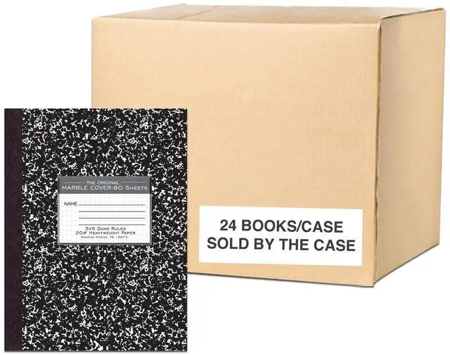 Main image of Signature Collection Composition Notebook, 24 Books, Hardcover, Grid Graph Rule, 20# Premium Paper, 80 Sheets/160 Pages, 10.25" x 7.88", Made in USA