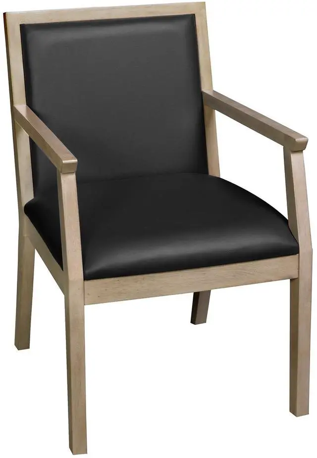 Main image of Regent WallGuard Guest & Reception Waiting Room Wood Side Chair - Noble Oak/Black Vinyl