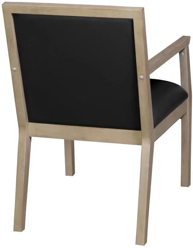 Alt view image 5 of 7 - Regent WallGuard Guest & Reception Waiting Room Wood Side Chair - Noble Oak/Black Vinyl