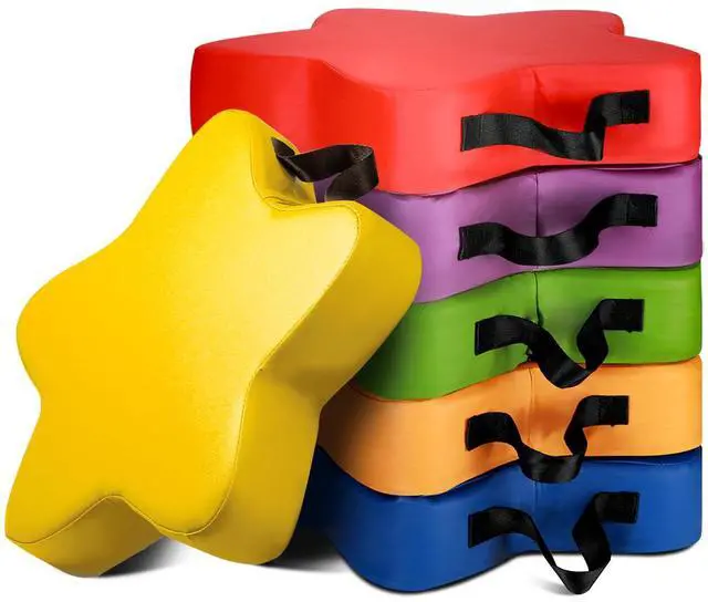 Main image of 6 Pack Star Floor Classroom Cushions 3'' Thick Kids 15'' Soft Kids Colored Seating Cushions for Class Elementary Daycare Preschool Nursery Home Learning Meditation
