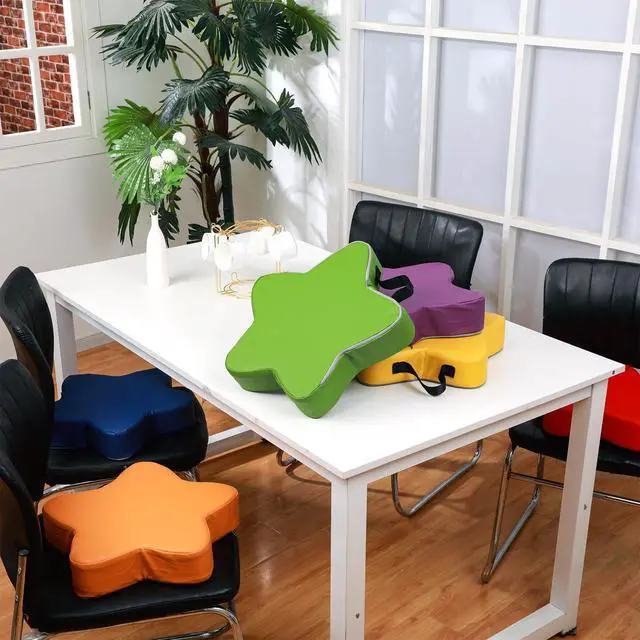 Alt view image 5 of 6 - 6 Pack Star Floor Classroom Cushions 3'' Thick Kids 15'' Soft Kids Colored Seating Cushions for Class Elementary Daycare Preschool Nursery Home Learning Meditation