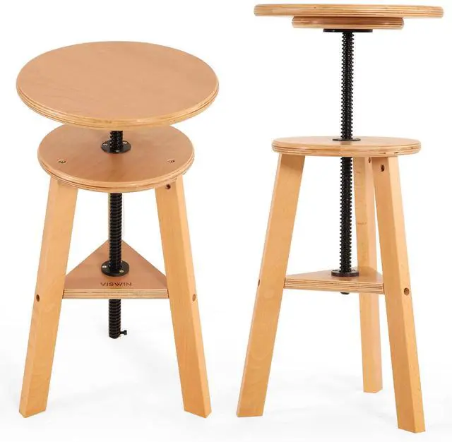 Main image of Adjustable Drafting Stool, Beech Wood, Artist Stool Chair, Supports Up to 176 Lbs, for Artists, Studio, Home Use, Office, Kitchen