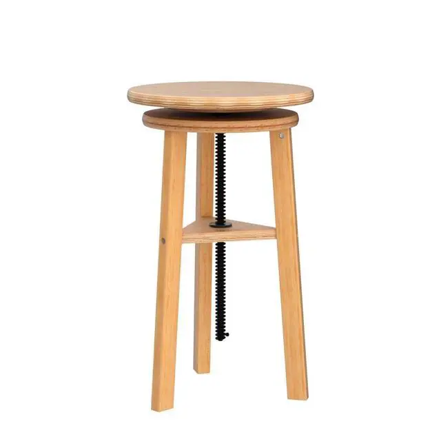Alt view image 4 of 7 - Adjustable Drafting Stool, Beech Wood, Artist Stool Chair, Supports Up to 176 Lbs, for Artists, Studio, Home Use, Office, Kitchen