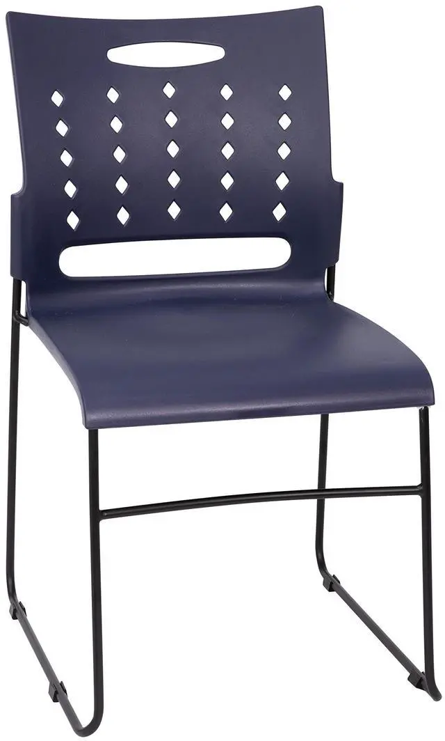 Main image of Hercules Series 881 lb. Capacity Black Sled Base Stack Chair with Air-Vent Back