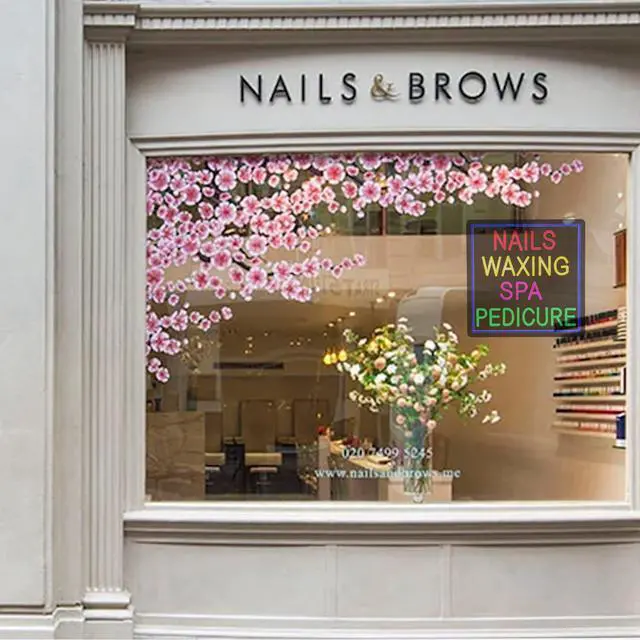 Alt view image 2 of 5 - Nails Waxing Spa Pedicure Neon Sign, 16"×16", High Brightness Business Signboard for Nail Spa Bar, Beauty Skincare Studio Hair Removal Salon, Black Acrylic Backboard, Durable, Storefront Decor