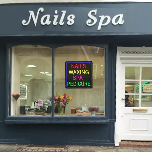 Alt view image 3 of 5 - Nails Waxing Spa Pedicure Neon Sign, 16"×16", High Brightness Business Signboard for Nail Spa Bar, Beauty Skincare Studio Hair Removal Salon, Black Acrylic Backboard, Durable, Storefront Decor