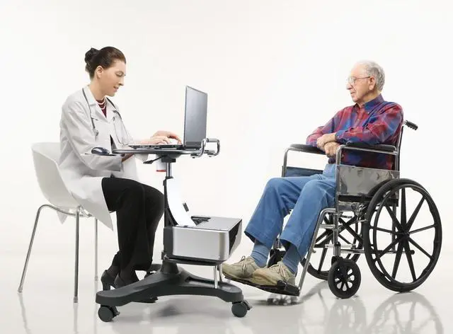 Alt view image 5 of 7 - Ergonomic Sit-Stand Mobile Laptop Cart Work Station with Printer Shelf. with Built in Cup Holder and Mouse Pad. Black (Model: LPD009P)