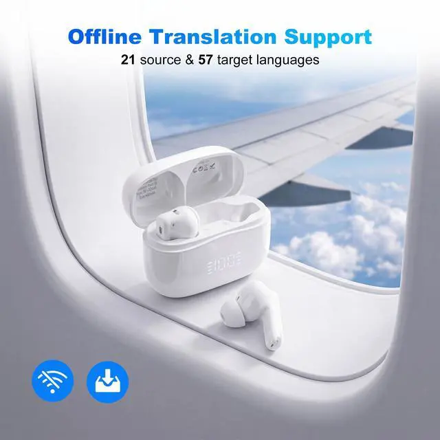 Alt view image 7 of 7 - T8 Translator Earbuds, Real-Time Language Translator Device in 127 Languages, Translation Earbuds with Call, Video & Photo Translation, Professional Interpreter for Business Meetings & Travel