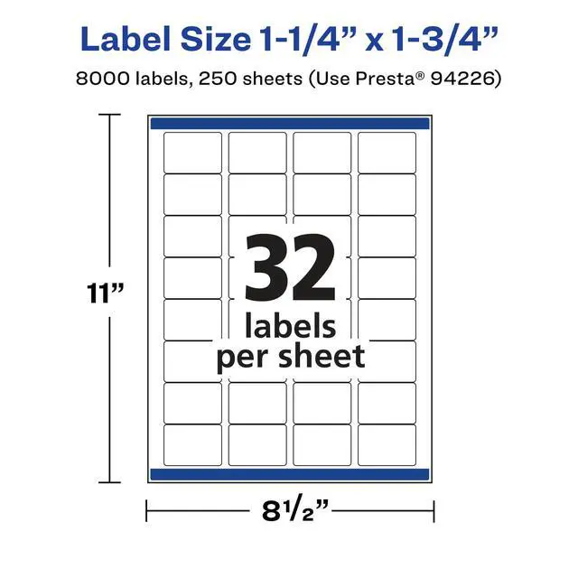 Alt view image 5 of 7 - ® Matte White Rectangle Labels, Sure Feed® Technology, 1.25" x 1.75", 8,000 Matte White Printable Labels