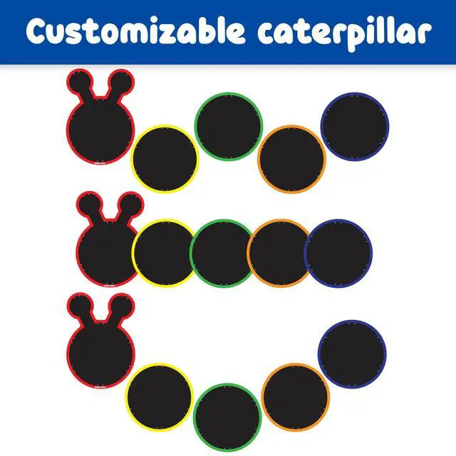 Alt view image 5 of 7 - Outdoor Chalkboards, Caterpillar, 5 Weatherproof Panels | Suitable for Indoor and Outdoor Use, Toddler Playroom Decor