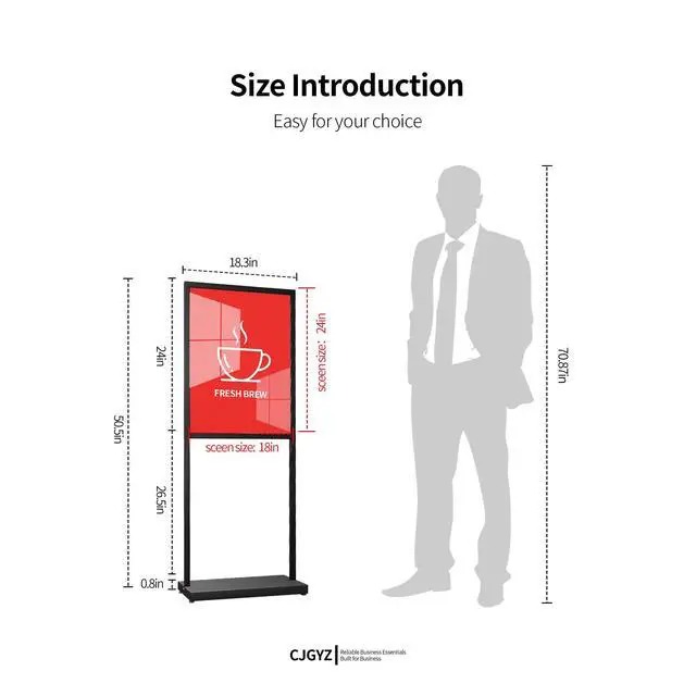 Alt view image 6 of 7 - Sign Holder Floor Stand, Heavy Duty Pedestal Poster Banner Stand, 18×24 Inch Double Sided Slide-In Board Display Stand for Menu, Poster, A Frame Sign