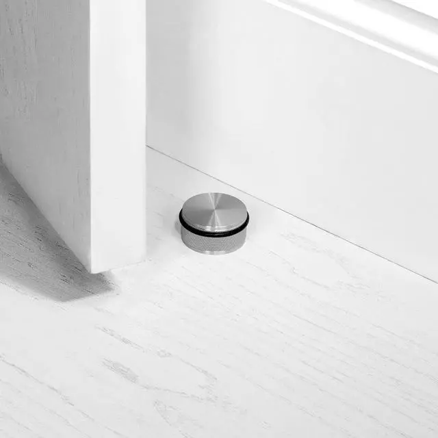 Main image of Buster and Punch Door Stop Floor Mounted Cross in in Steel