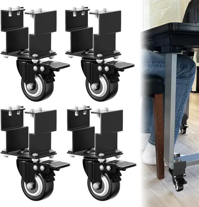 Main image of Riser Casters Compatible with Arcade1UP Infinity Table360° Swivel Casters | for Raising The Table Height, Heavy Duty Plate Caster- Load 200lbs(Set of 4)