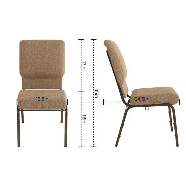 Alt view image 3 of 7 - Advantage Mixed Tan Church Chairs 18.5 in. Wide