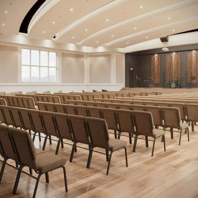 Alt view image 6 of 7 - Advantage Mixed Tan Church Chairs 18.5 in. Wide