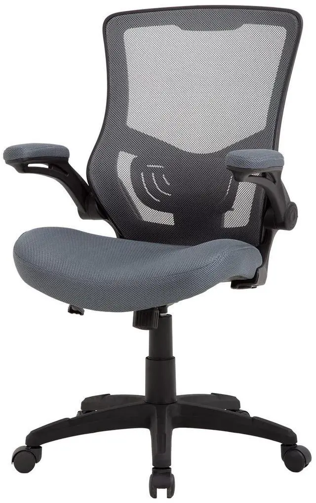Main image of Drafting Chair Mid-Back Mesh Tall Office Chair with Flip-Up Arms Desk Chair with Ergonomic Lumbar Support Foot Ring (Grey, Office Chair)