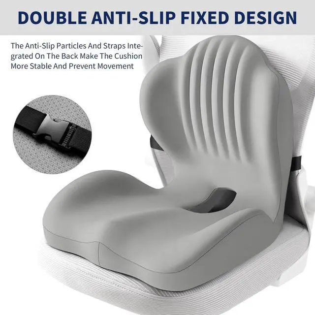 Alt view image 4 of 7 - Ergonomic Car Seat Cushion with Lumbar Support for Truck Driver, Multi - Purpose Orthopedic Seat Pillow for Office Chair, Car, Dining Chair as Gift, Sciatica Relief for Back, Hip, Leg Pain