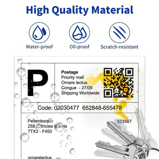 Alt view image 3 of 7 - 4" x 6" Direct Thermal Labels, 4000 Fanfold Shipping Labels with Perforated Line for Zebra & Rollo Printer, Thermal Printer Label 4x6, Permanent Adhesive