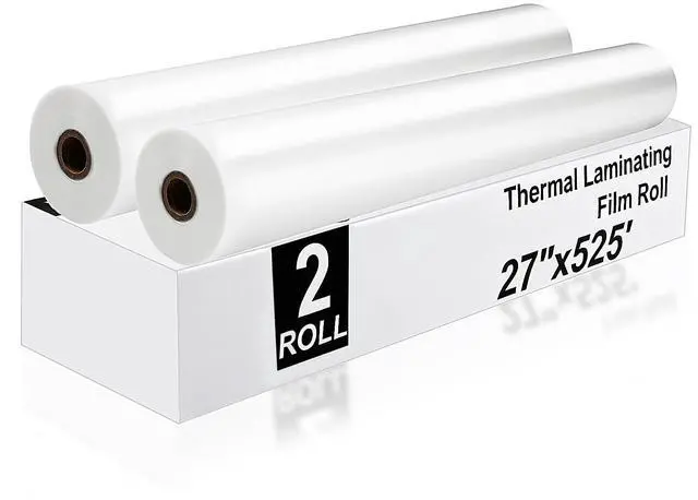 Main image of 2 Pack Thermal Laminating Film Roll, 1" Core, 1.5 Mil Clear Laminate Rolls, 27" x 525', School Lamination