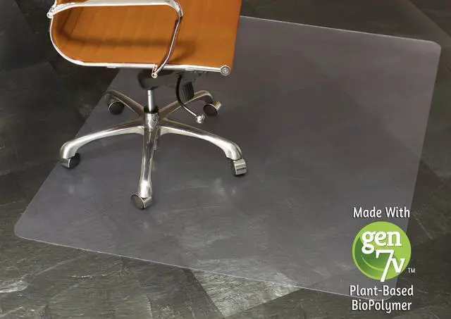 Alt view image 2 of 6 - Natural Origin Rectangle Vinyl Chair Mat for Hard Floor, 46 by 60-Inch, Clear