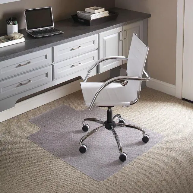 Alt view image 2 of 4 - Jackson 45'' x 53'' Low Pile Carpet Chair Mat with Lip with Studded Gripper Back and Scuff Resistant Textured Top