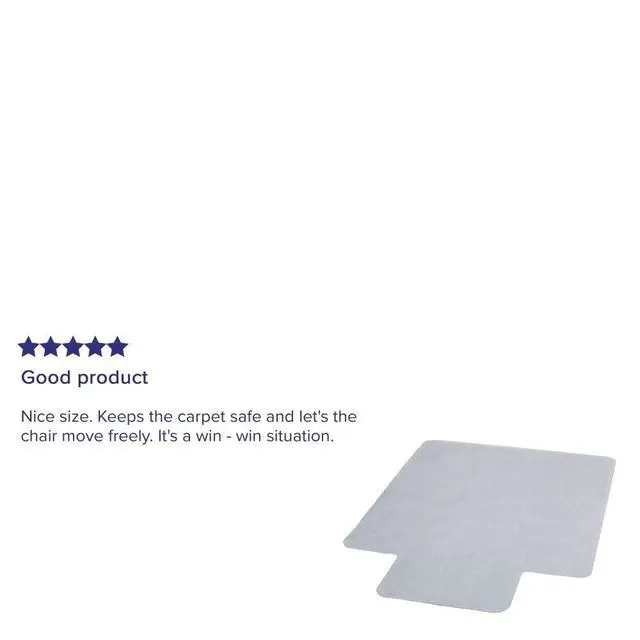 Alt view image 4 of 4 - Jackson 45'' x 53'' Low Pile Carpet Chair Mat with Lip with Studded Gripper Back and Scuff Resistant Textured Top
