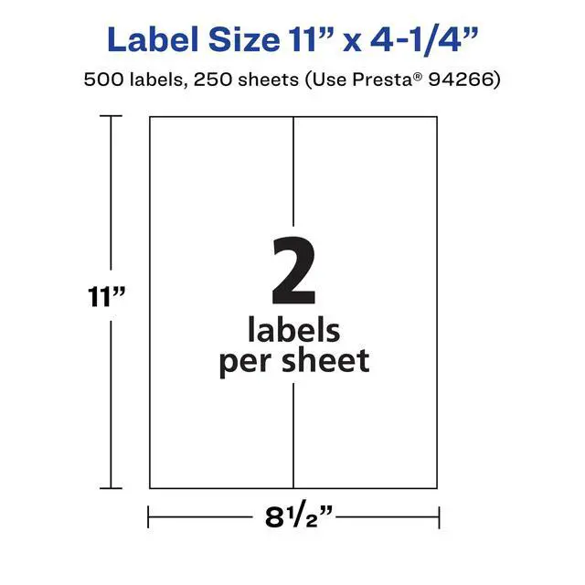 Alt view image 5 of 7 - Matte White Rectangle Labels, 11" x 4.25", 500 Matte White Printable Labels