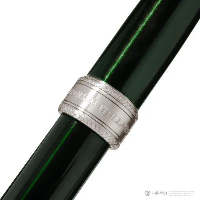 Alt view image 3 of 7 - Warner Bros., Official Licensed, Harry Potter, Joule Pen, Slytherin House, Secrets Etched in Silver and Gold, Gold Plated No. 6 Nib