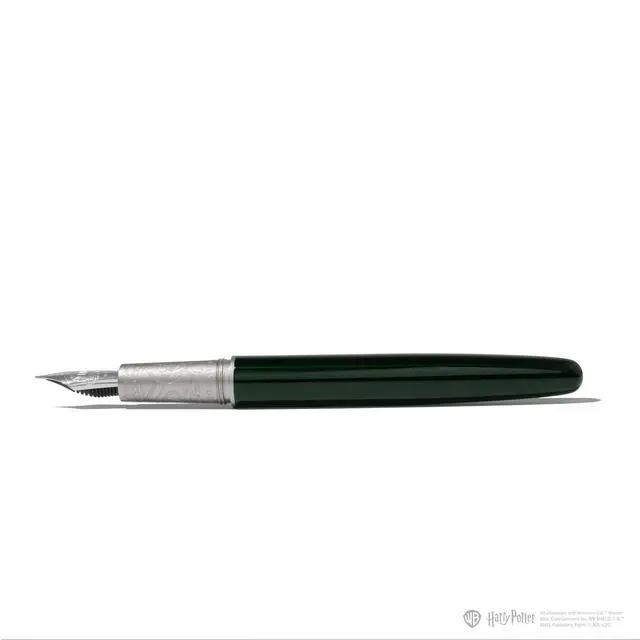 Alt view image 7 of 7 - Warner Bros., Official Licensed, Harry Potter, Joule Pen, Slytherin House, Secrets Etched in Silver and Gold, Gold Plated No. 6 Nib