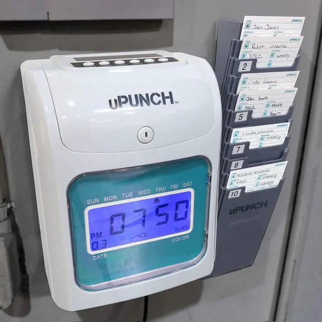 Alt view image 6 of 7 - FN1000 Smart Time Clock System for Small Business: Auto Align Punch Clock with Free Mobile App for Digital Time Card Management and Payroll