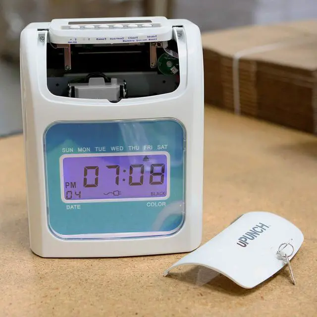 Alt view image 7 of 7 - FN1000 Smart Time Clock System for Small Business: Auto Align Punch Clock with Free Mobile App for Digital Time Card Management and Payroll