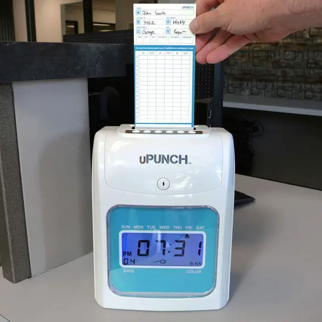 Alt view image 5 of 7 - FN1000 Smart Time Clock System for Small Business: Auto Align Punch Clock with Free Mobile App for Digital Time Card Management and Payroll