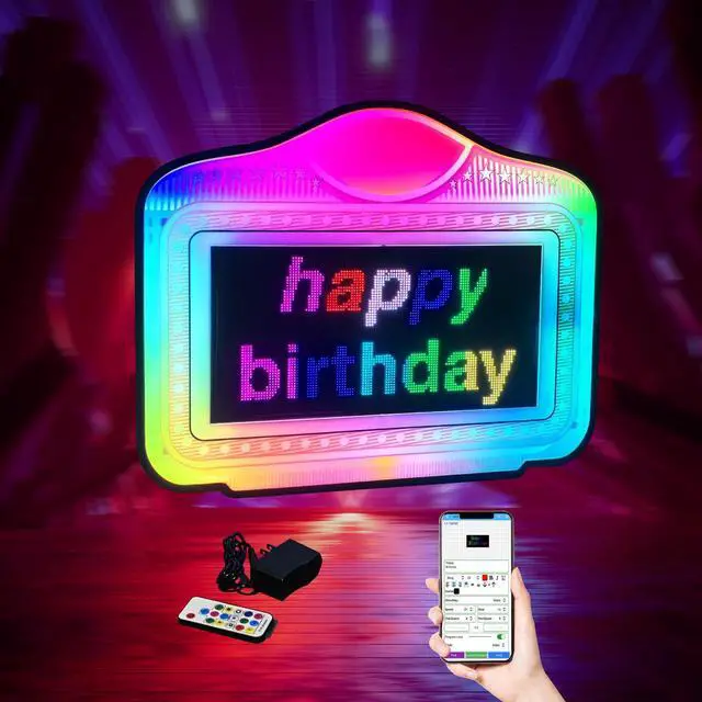 Main image of LED display Bottle Service Sign Club signs for bottle service Color Display Lights with APP Programmable Scroll Play, Hand Holding Light Box letter board Ideal for bars, nightclubs, and parties